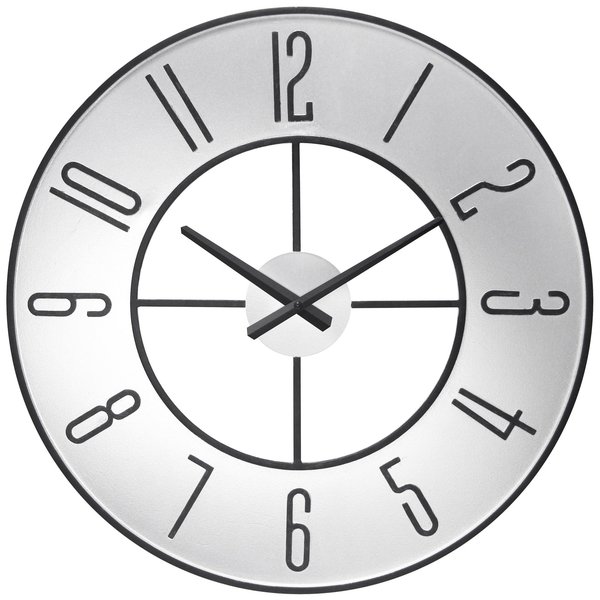 Infinity Instruments Metropolitan Silver Metal Wall Clock 20283SB